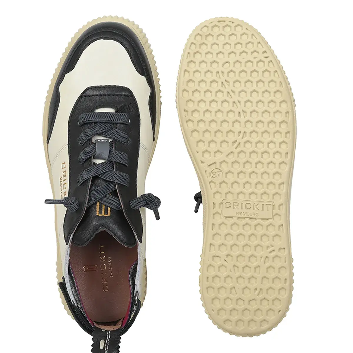 Zweifarbige Leder-Sneakers