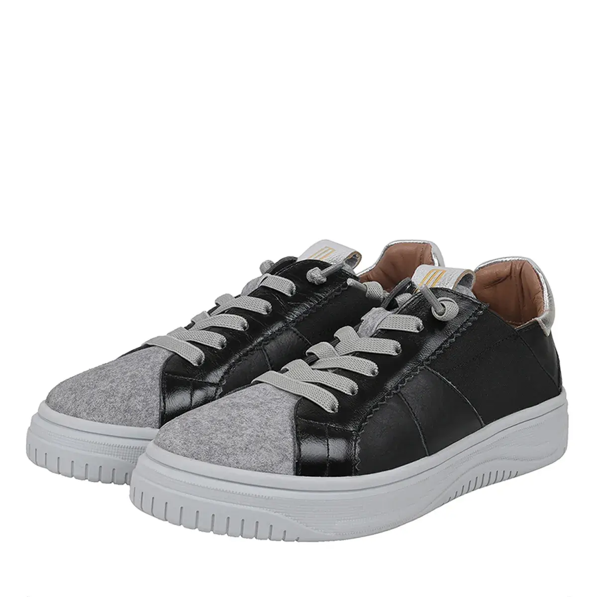 Zweifarbige Leder-Sneakers