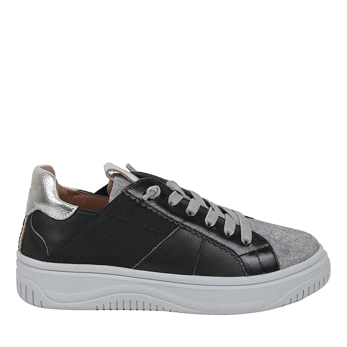 Zweifarbige Leder-Sneakers