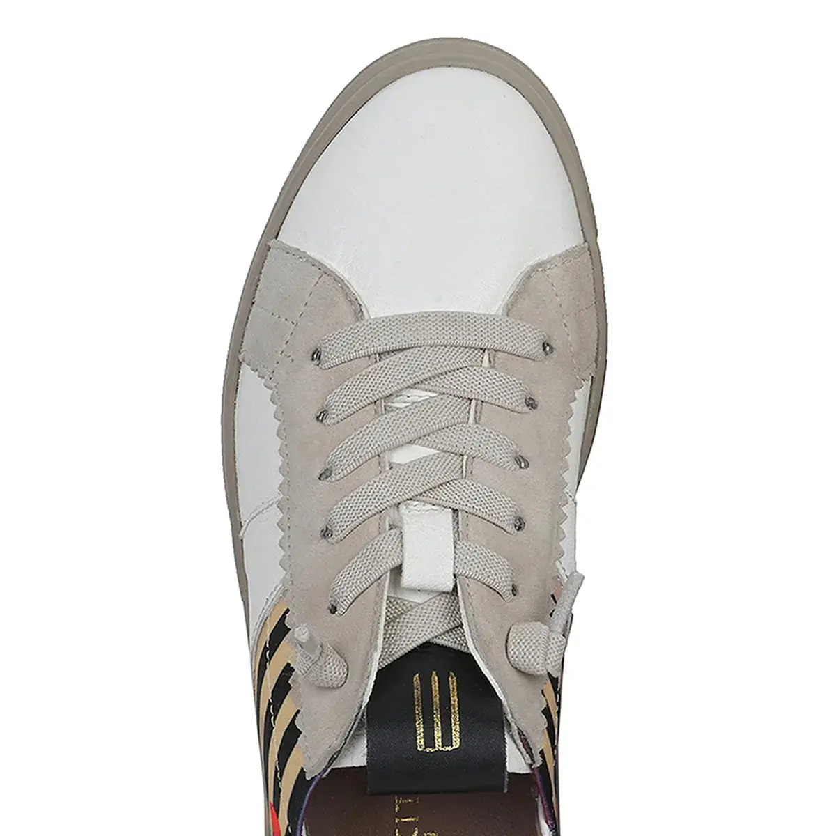 Damen Low-Top Leder Sneaker Streifen