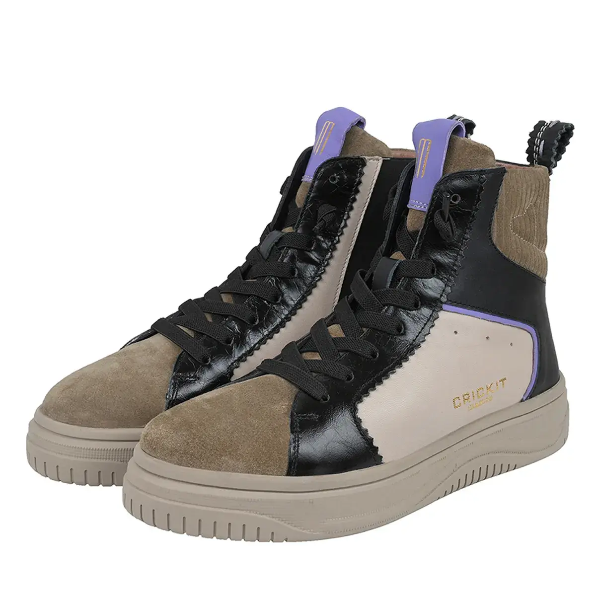 High-Top Sneaker aus Ledergemisch