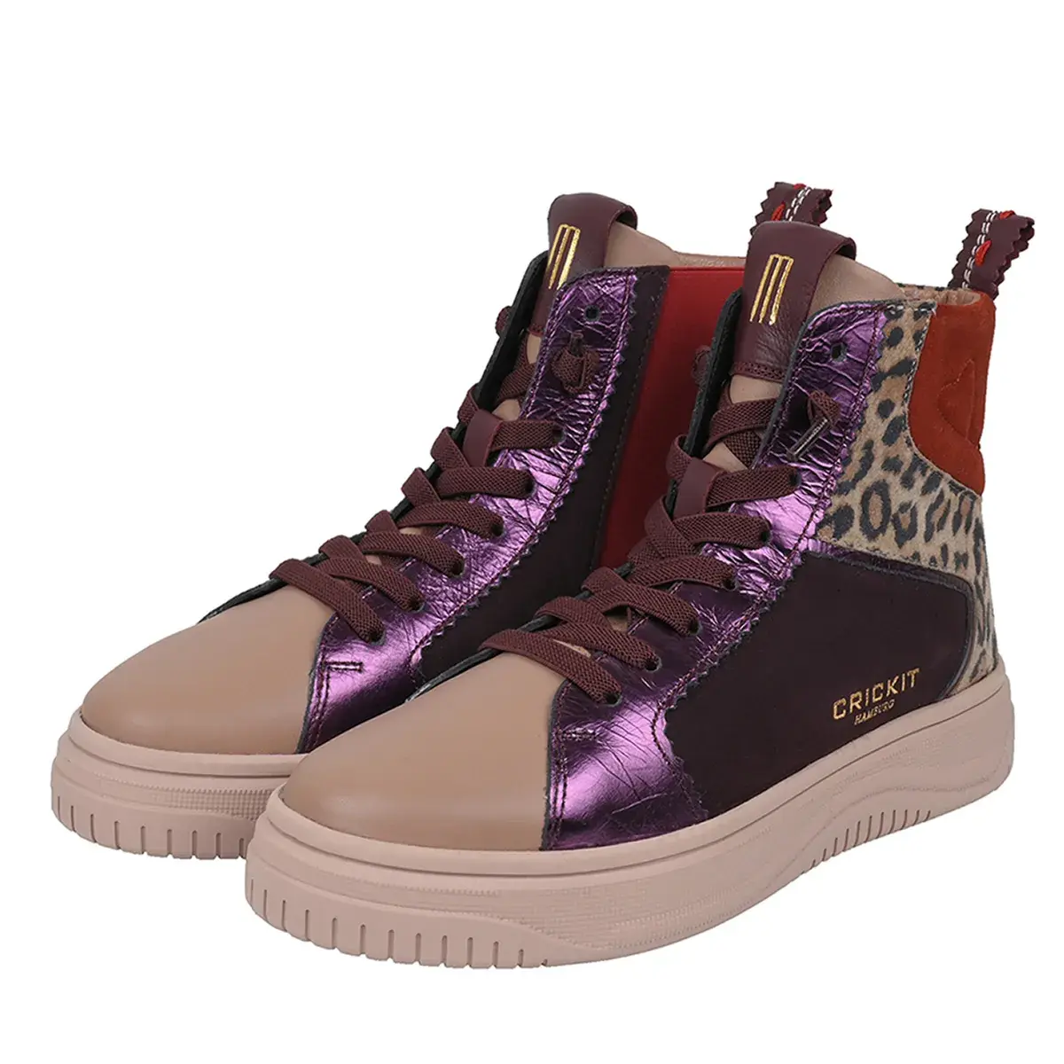 High-Top-Sneaker mit Leopardenmuster