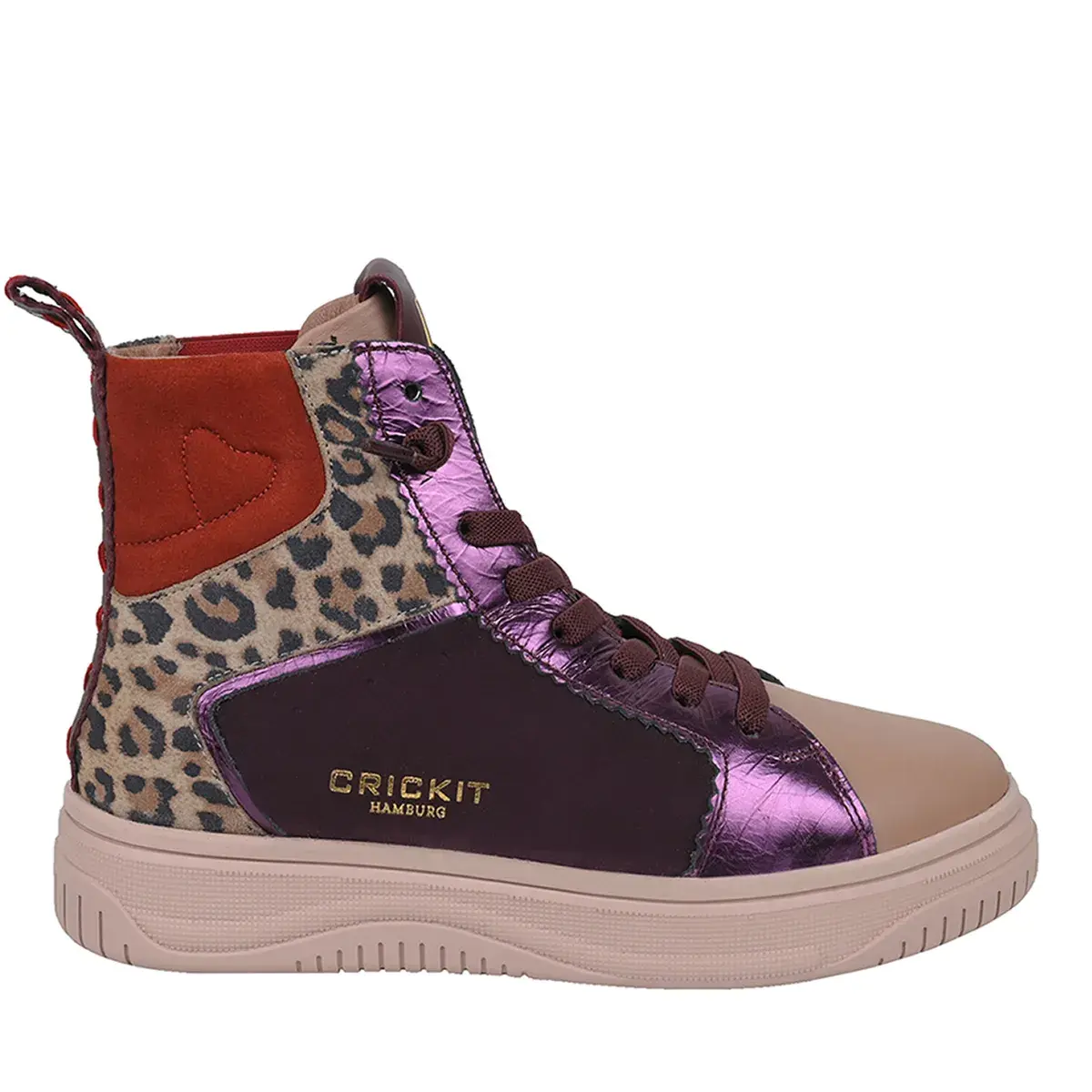 High-Top-Sneaker mit Leopardenmuster