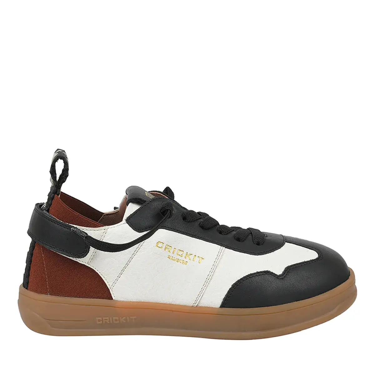 Zweifarbiger Leder-Low-Top-Sneaker