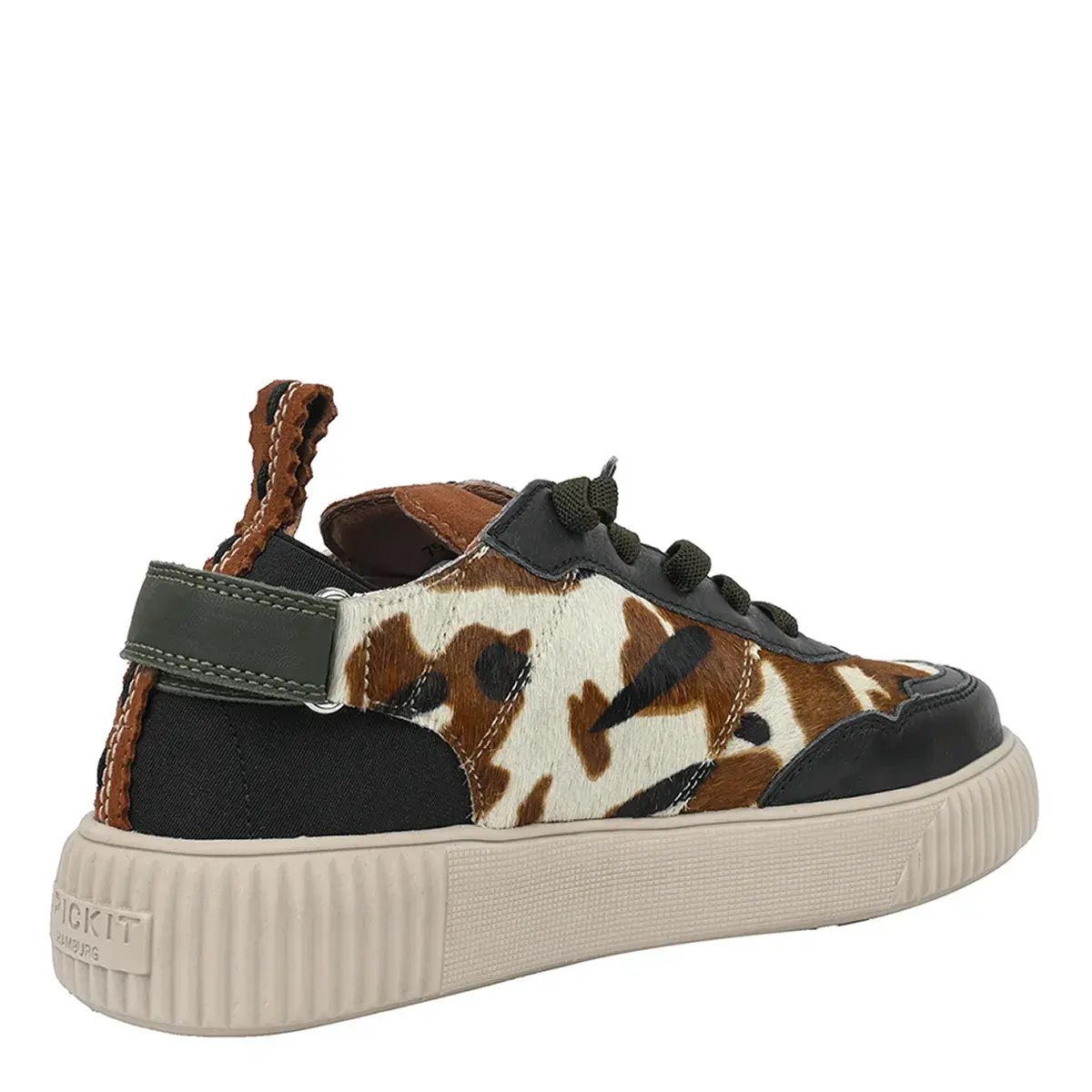 Leder-Sneaker mit Kuhfellmuster