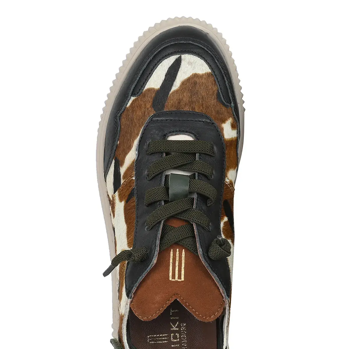 Leder-Sneaker mit Kuhfellmuster