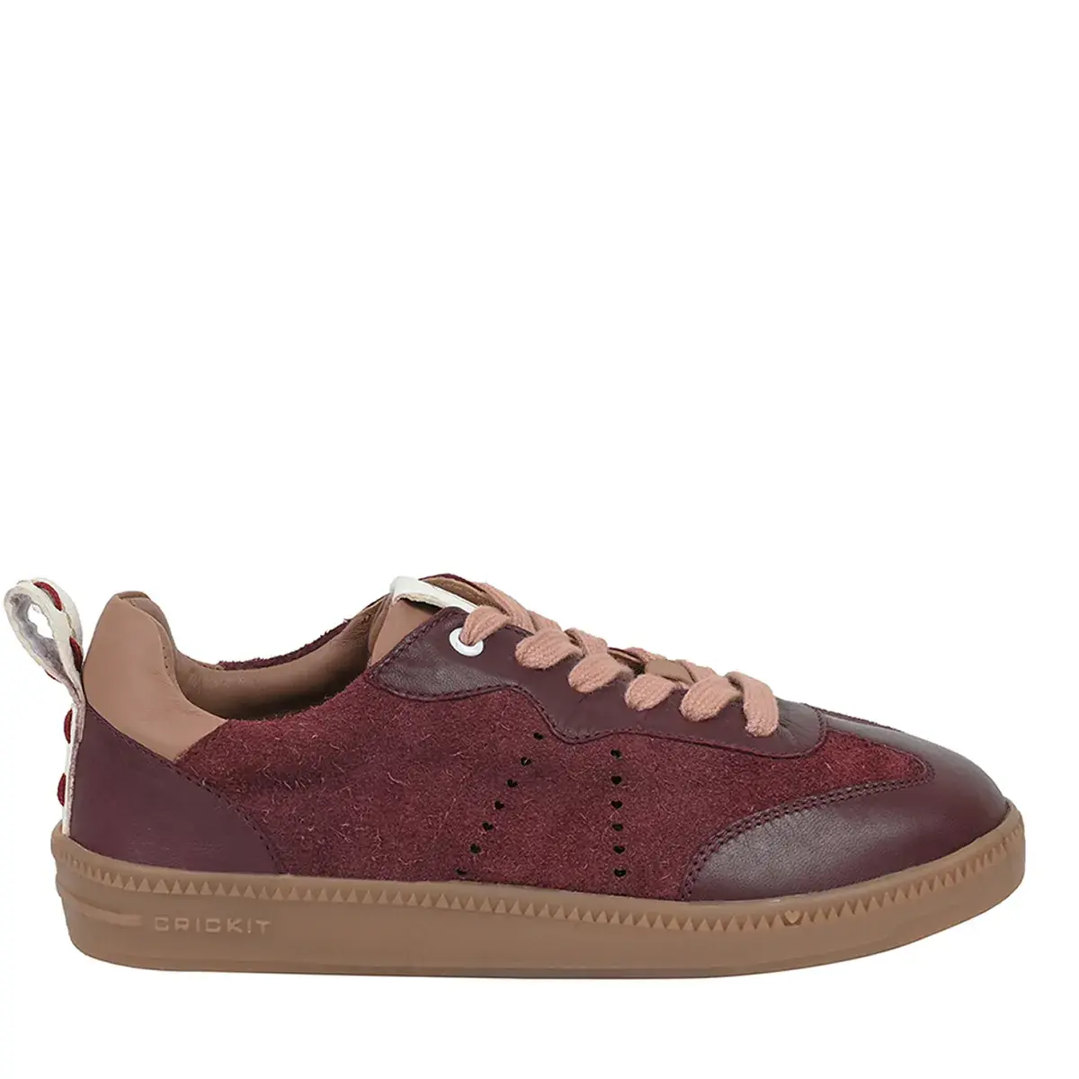 Burgunderfarbener Leder-Sneaker