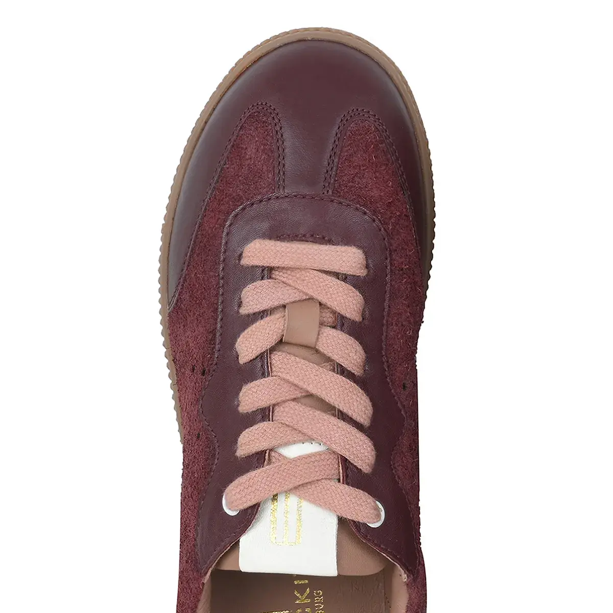 Burgunderfarbener Leder-Sneaker