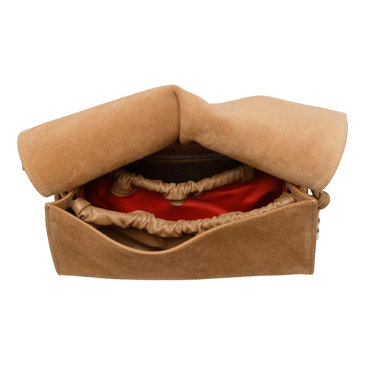 Schultertasche aus Wildleder
