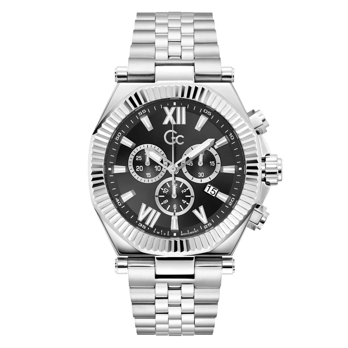Herren Silberfarbene Chronographenuhr
