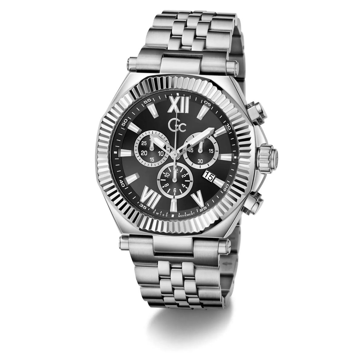 Herren Silberfarbene Chronographenuhr