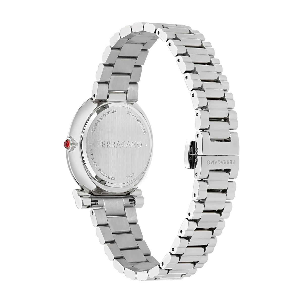 Silberne Edelstahldamenarmbanduhr