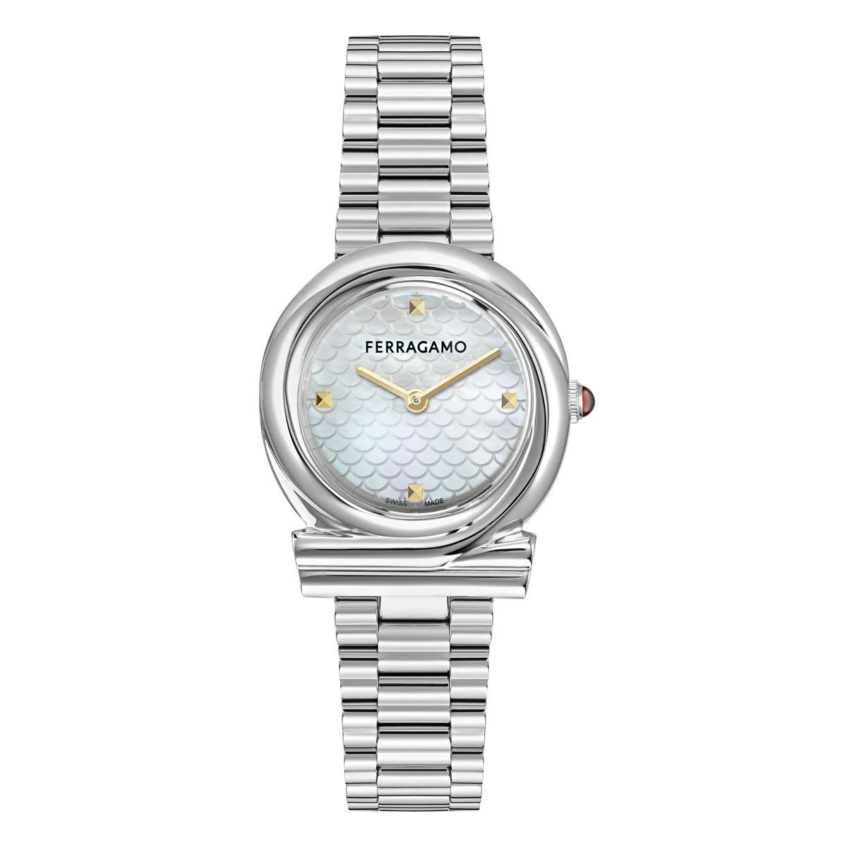 Silberne Edelstahldamenarmbanduhr