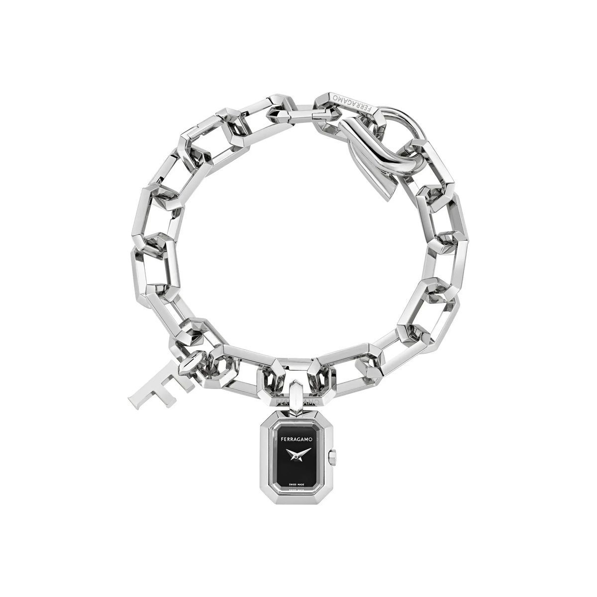 Ferragamo Charm Edelstahl Kettenuhr