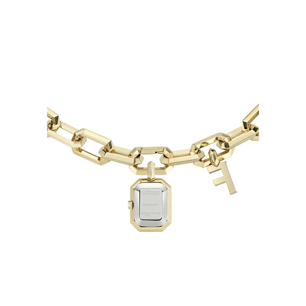 Ferragamo Charm Goldfarbene Gliederarmbanduhr