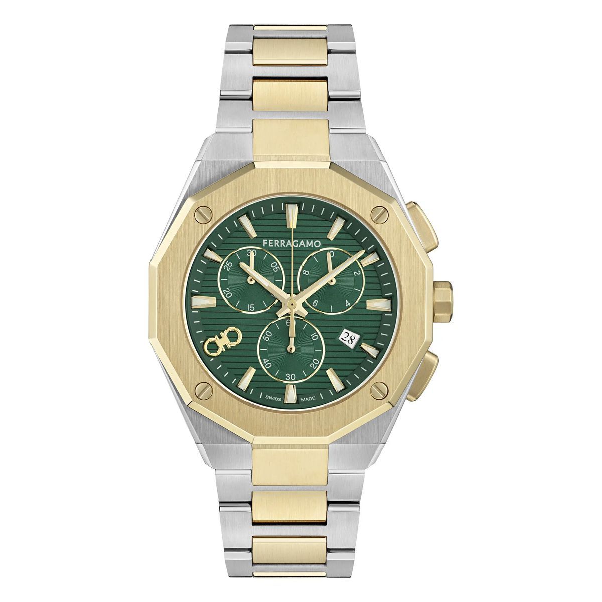 Chronographenuhr mit grünem Zifferblatt