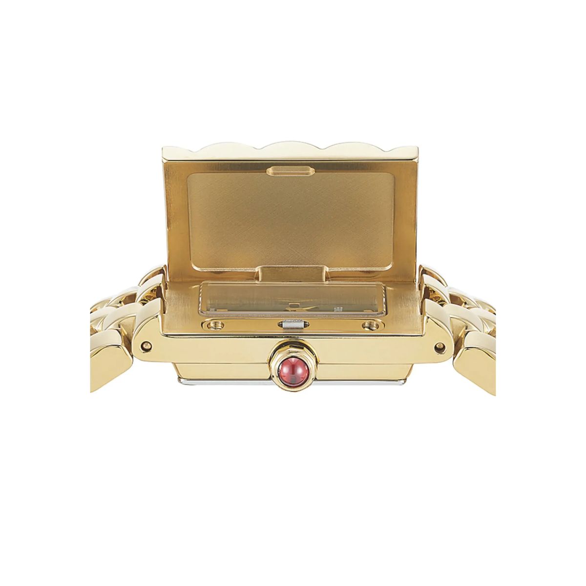 Goldfarbene Edelstahl Quarz Uhr