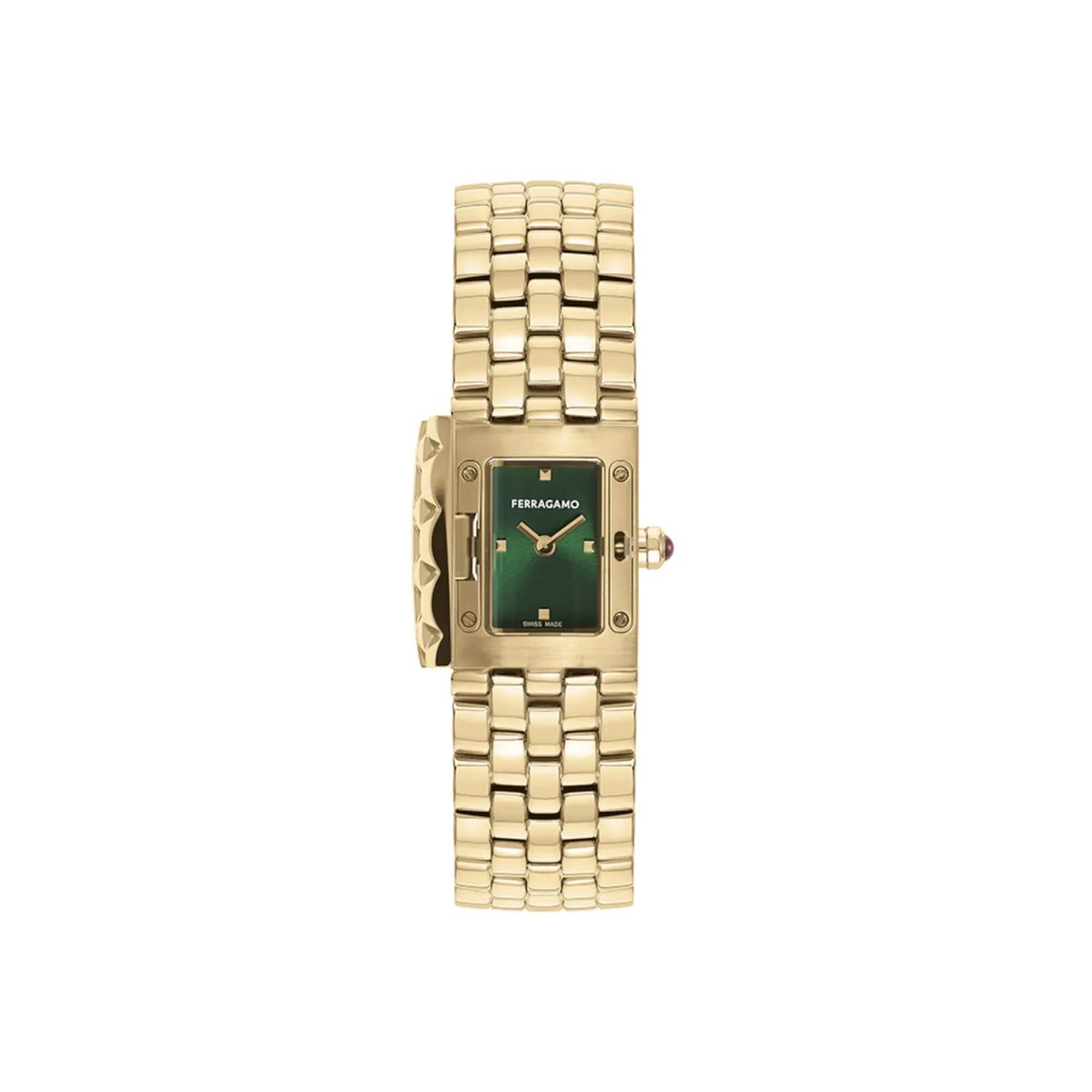Goldfarbene Edelstahl Quarz Uhr