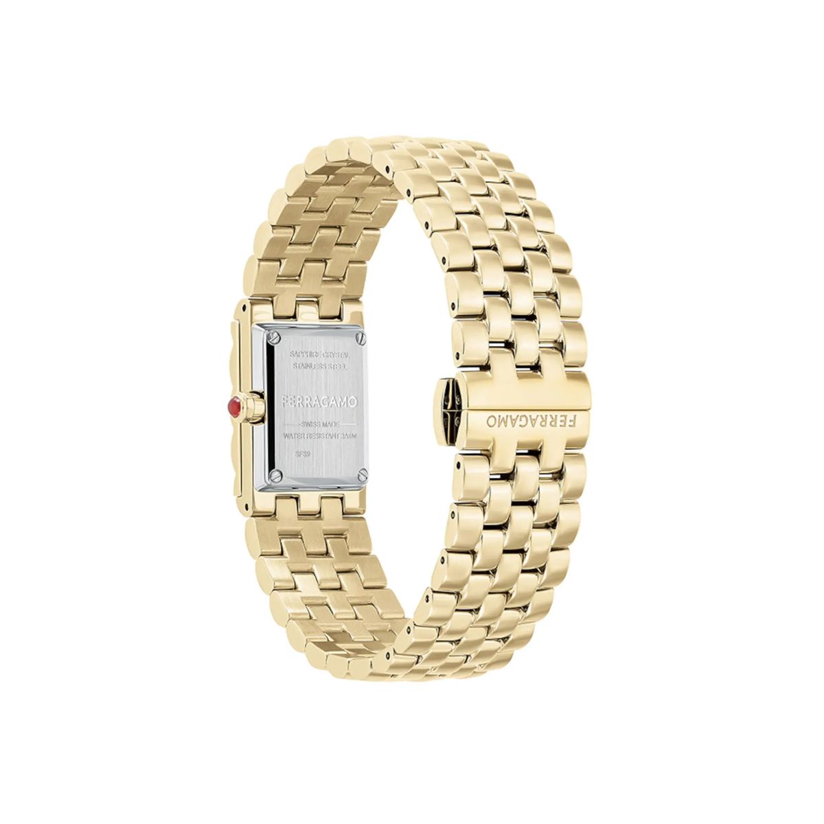 Goldfarbene Edelstahl Quarz Uhr