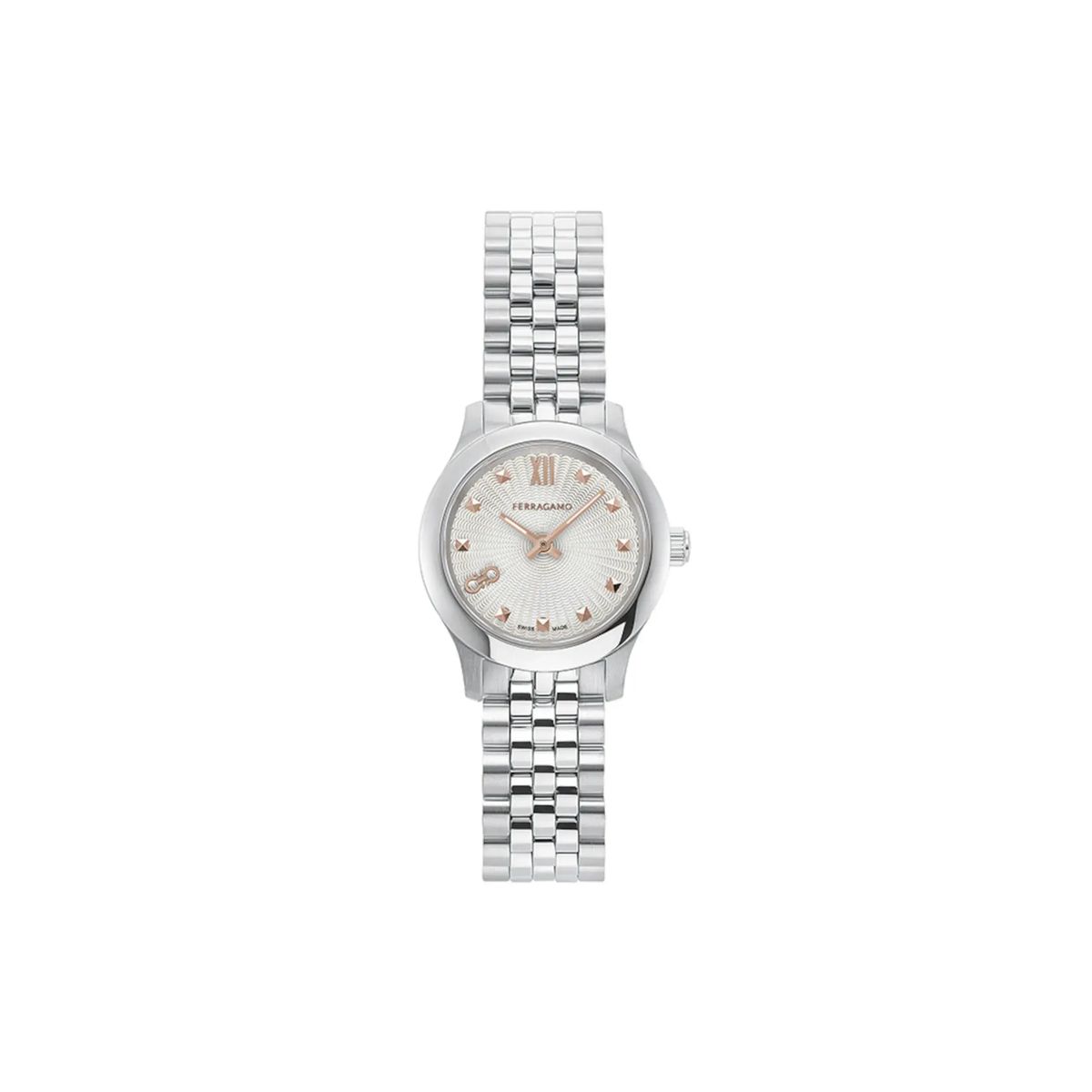 Silberne Ferragamo Duo Mini Uhr