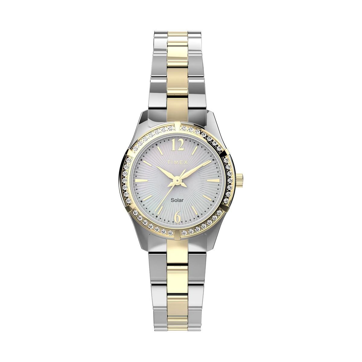 Elegante Solarbetriebene Zweifarbige Uhr