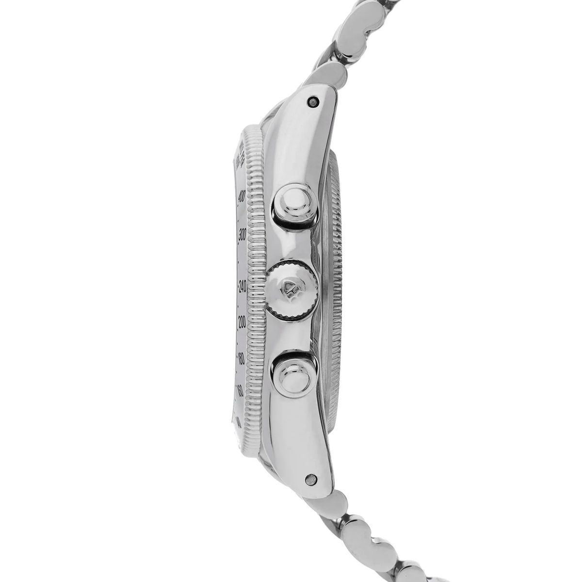 Silberner Chronograph Uhr mit Edelstahlband