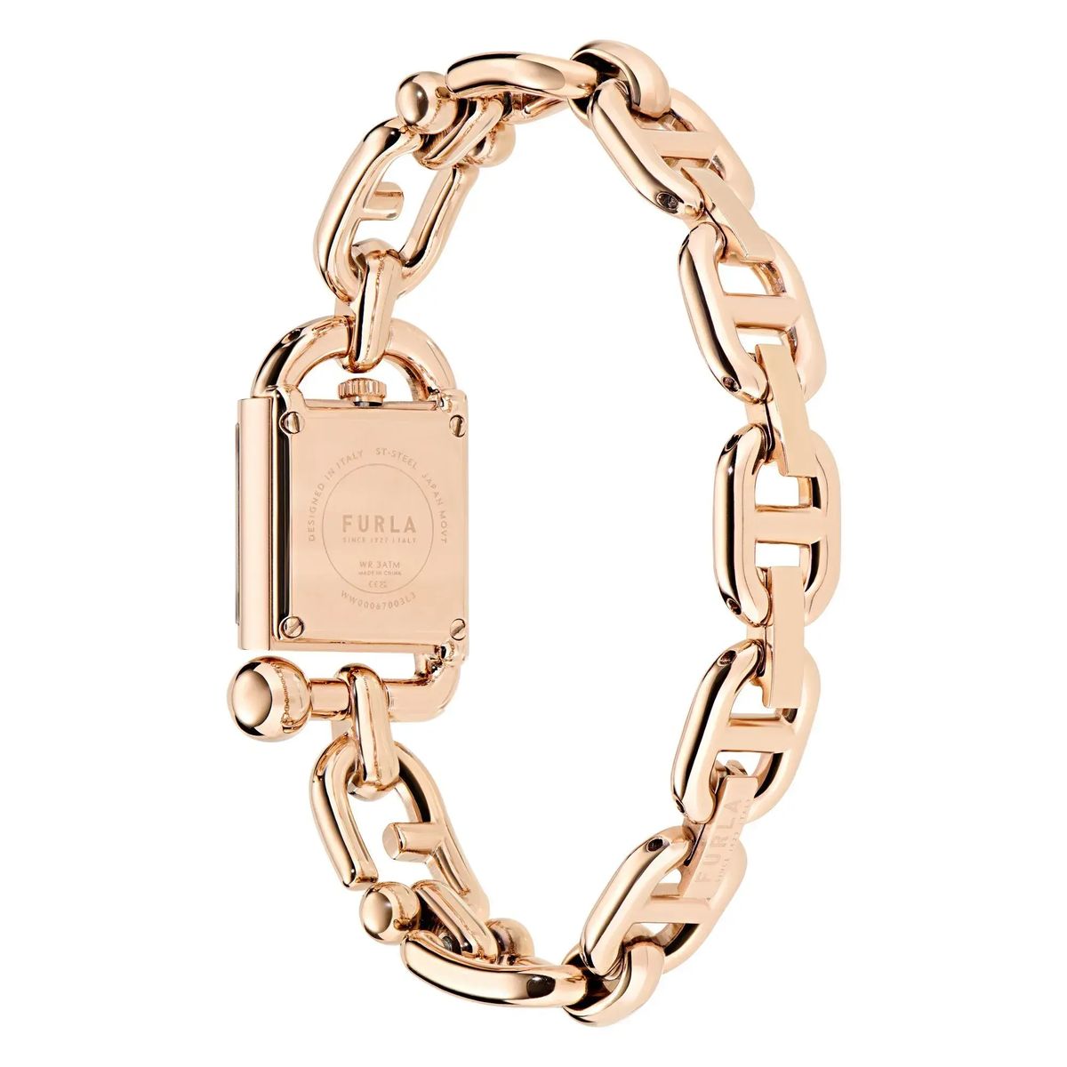 Roségoldfarbene Kettenarmbanduhr