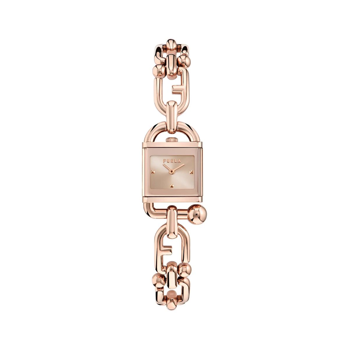 Roségoldfarbene Kettenarmbanduhr