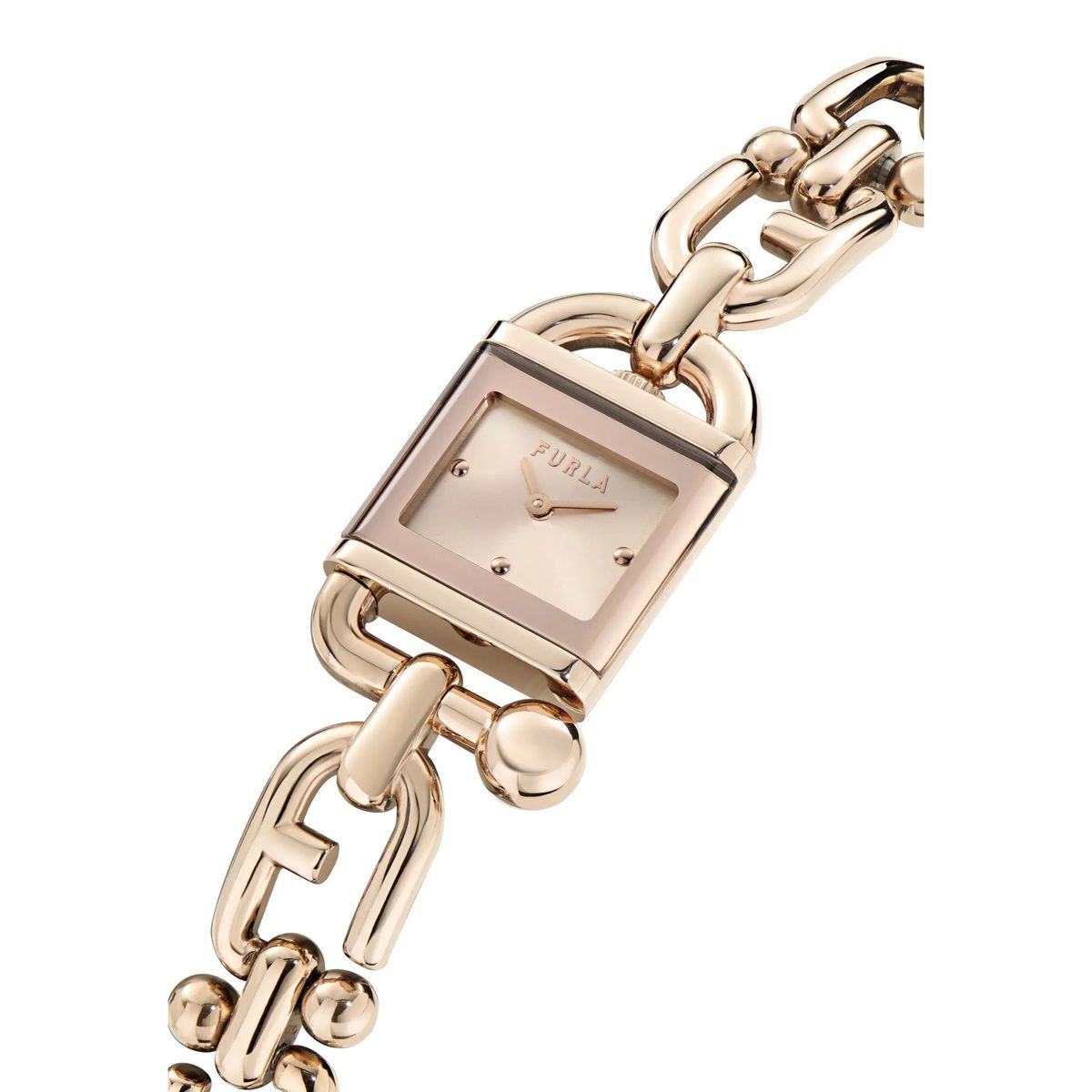 Roségoldfarbene Kettenarmbanduhr