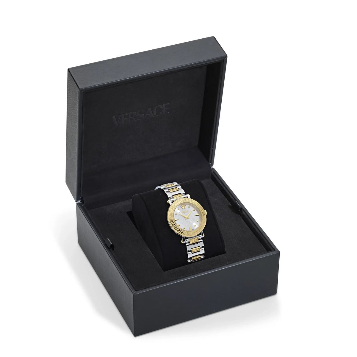Elegante zweifarbige Greca Sphere Uhr
