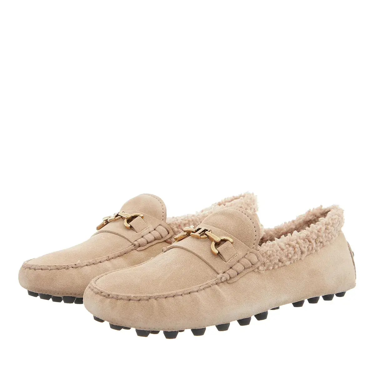 Wildleder Shearling-gefütterte Driving Loafer