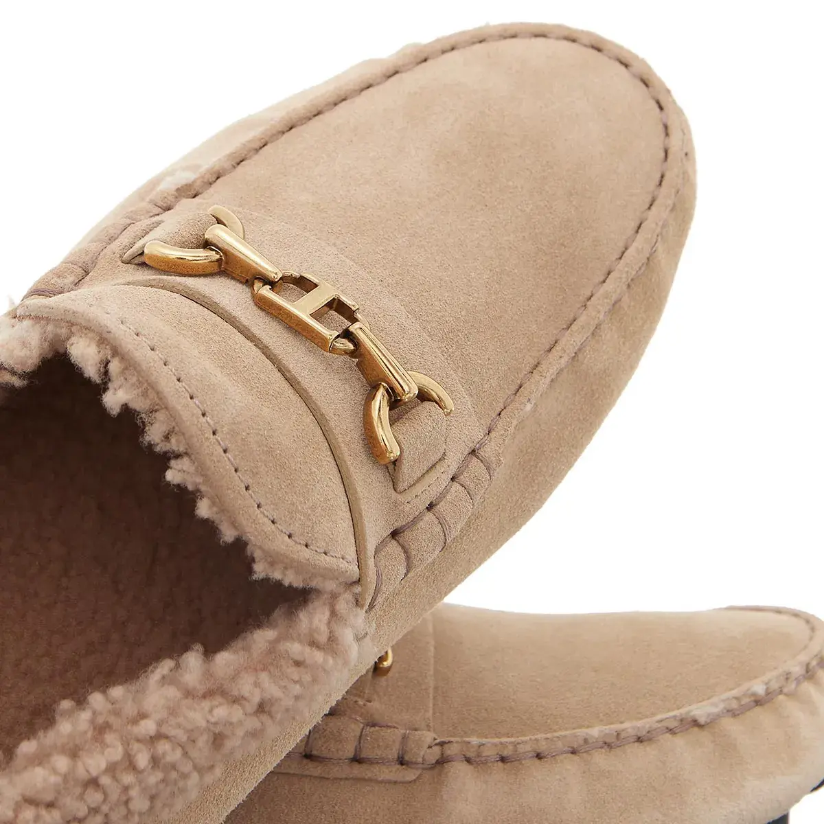 Wildleder Shearling-gefütterte Driving Loafer