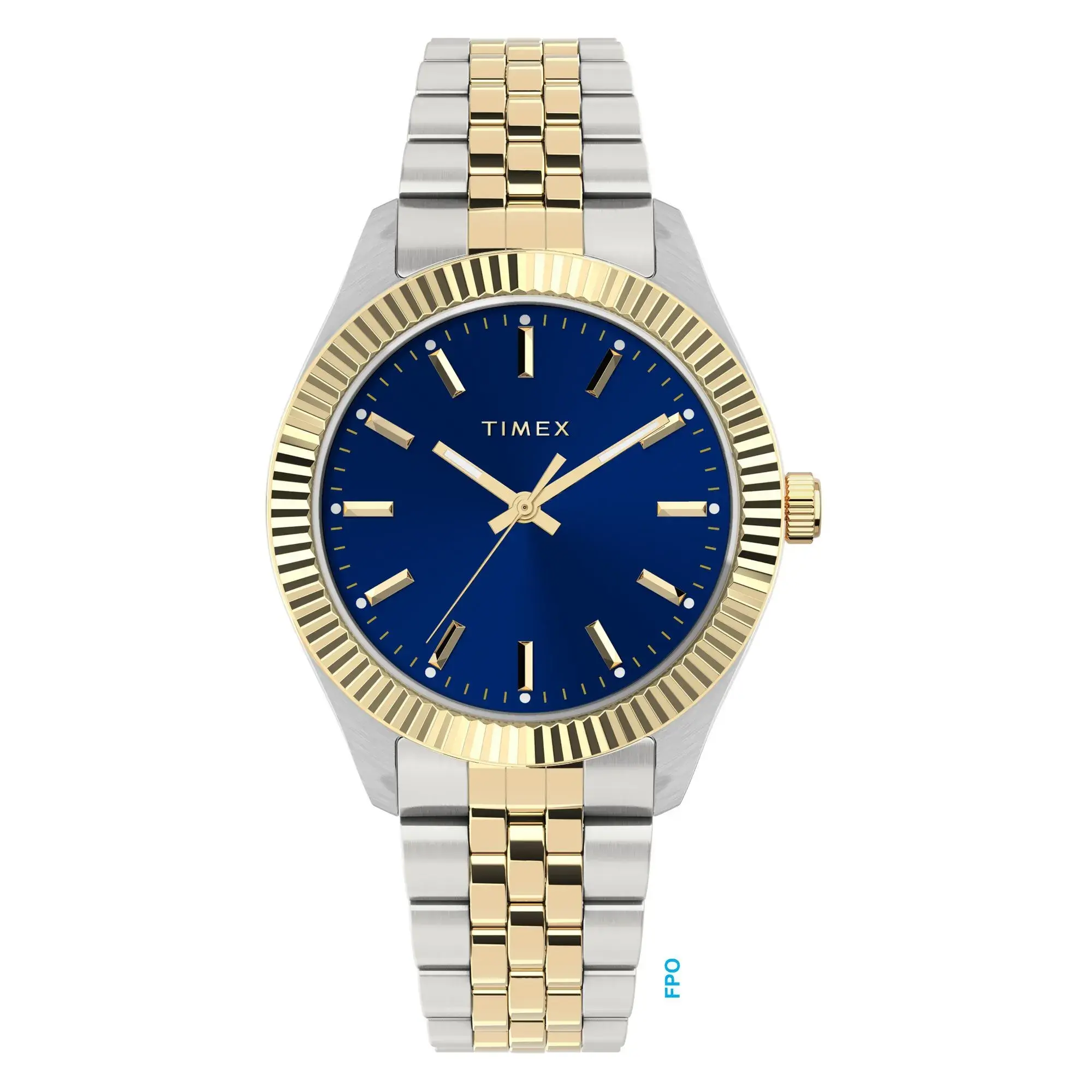 Zweifarbige Edelstahl Damenarmbanduhr