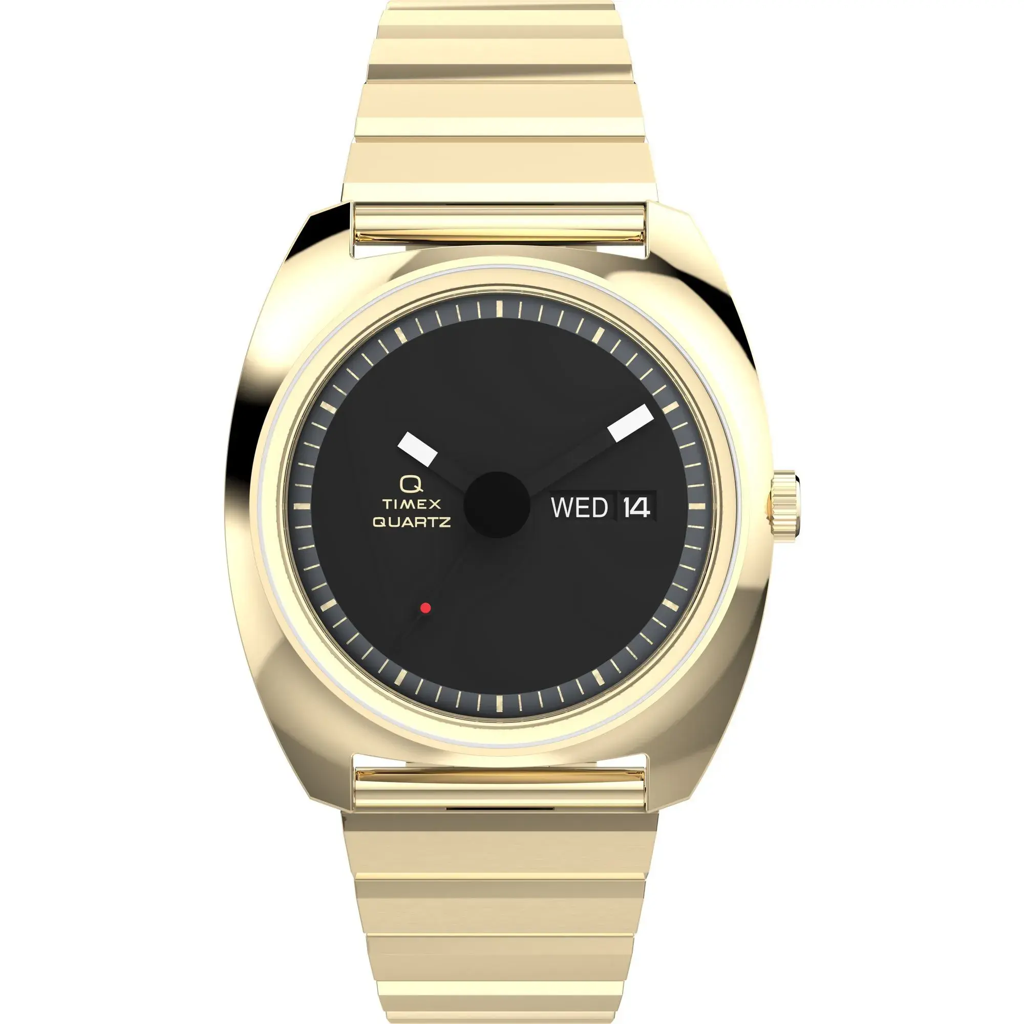 Goldfarbene Tag-Datum-Uhr