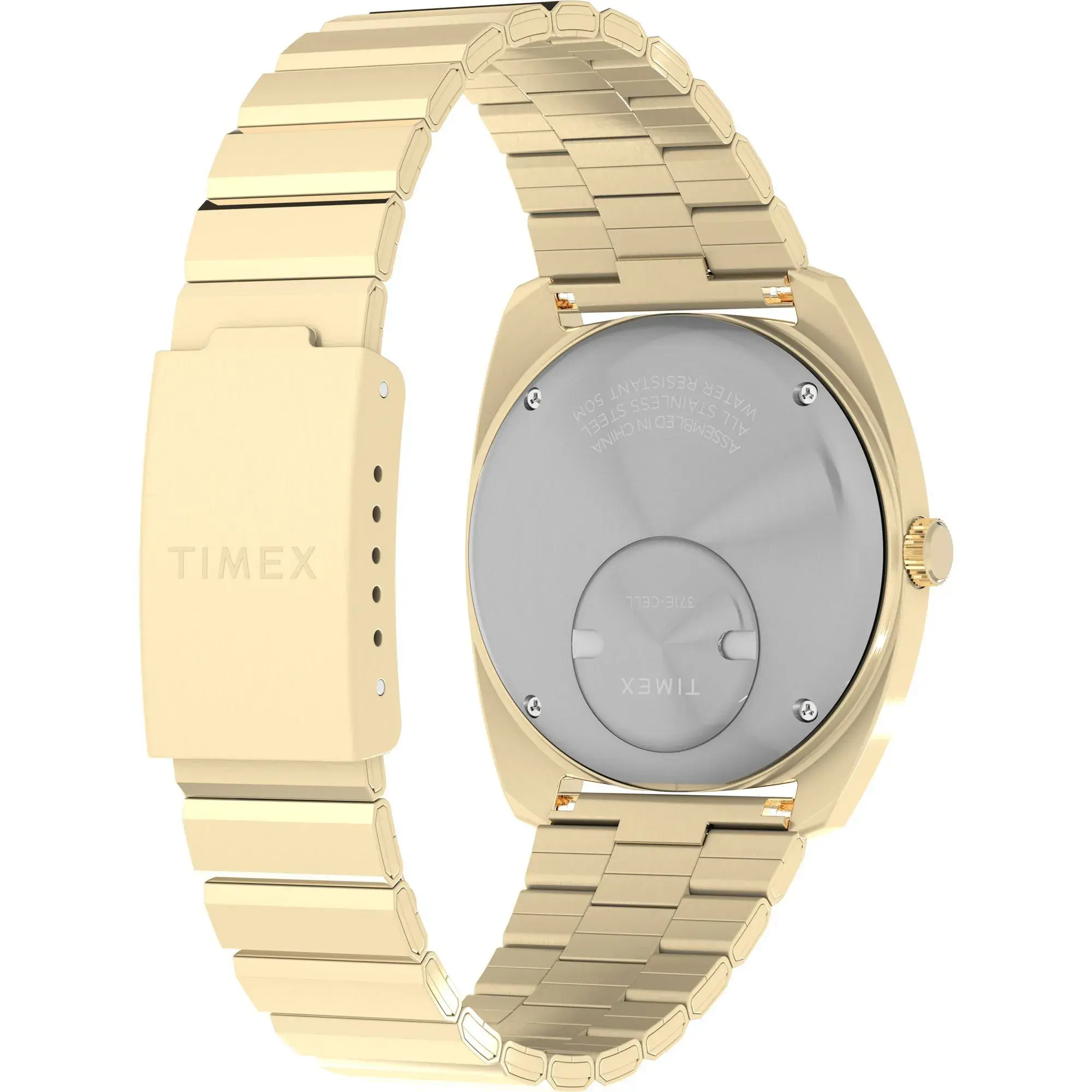 Goldfarbene Tag-Datum-Uhr