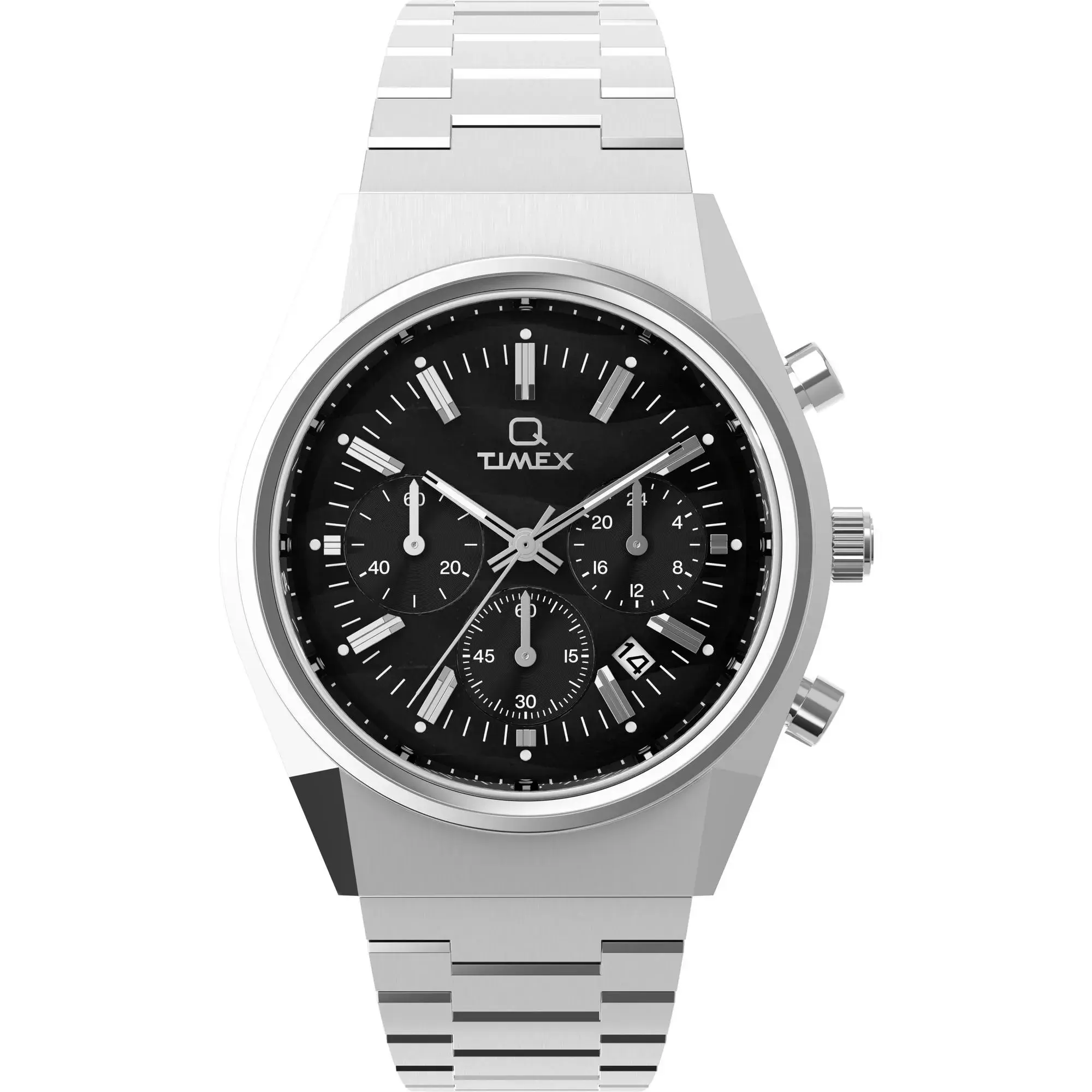 Silberfarbene Chronographenuhr aus Edelstahl