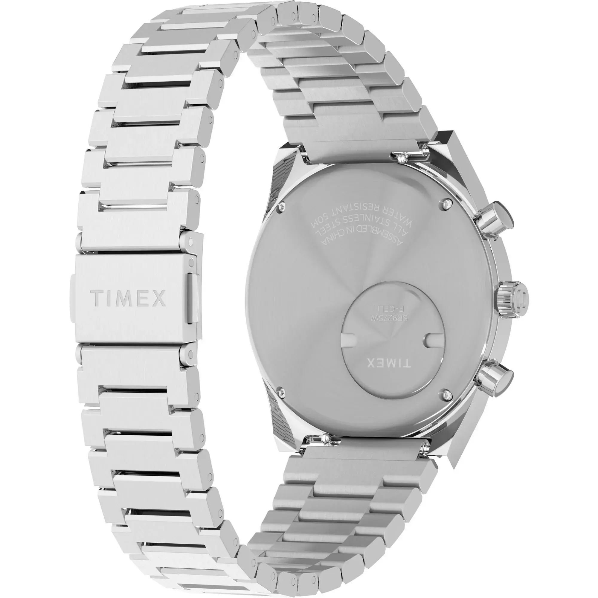 Silberfarbene Chronographenuhr aus Edelstahl