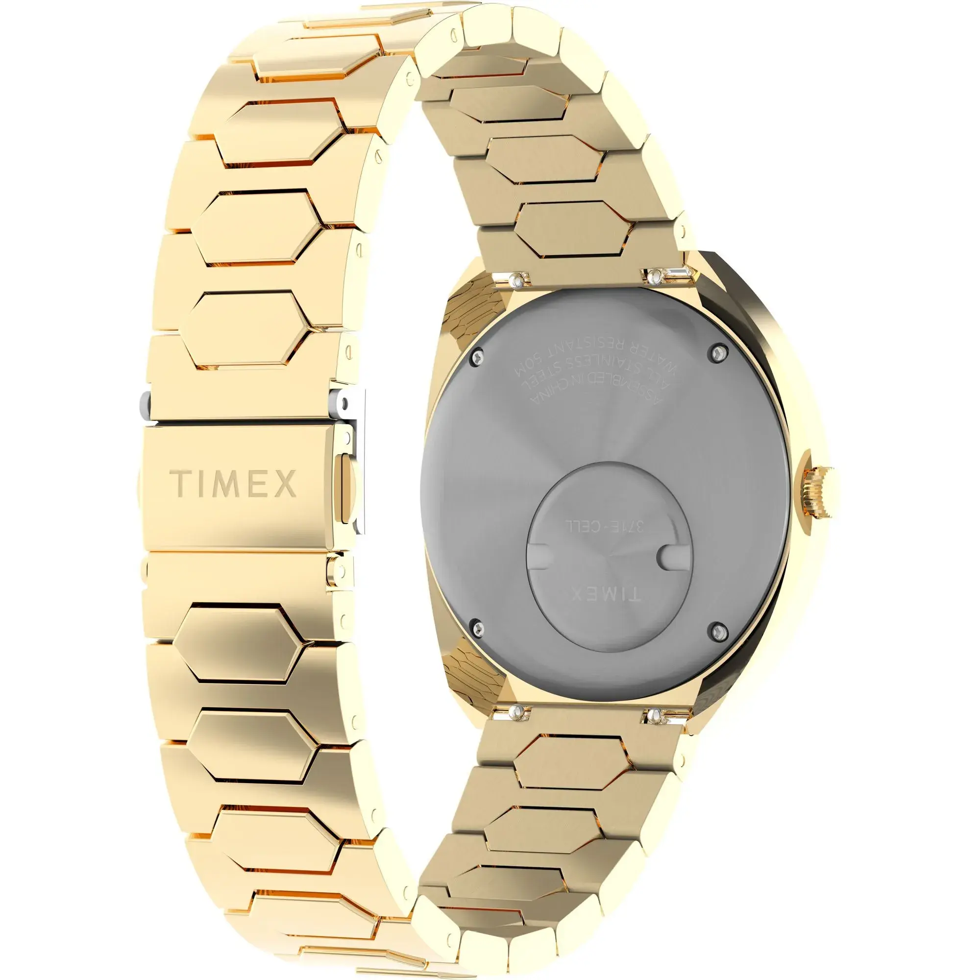 Goldfarbene Retro Time Machine Uhr