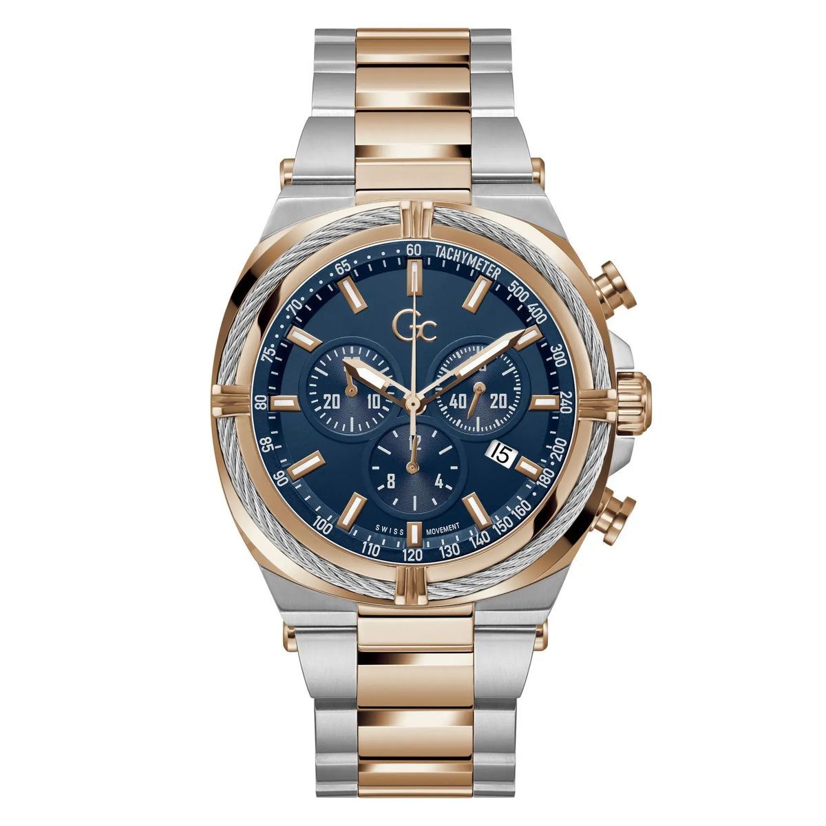 Zweifarbige Chronographen-Armbanduhr