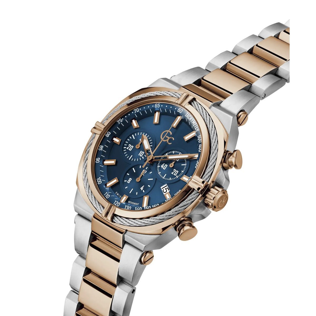 Zweifarbige Chronographen-Armbanduhr