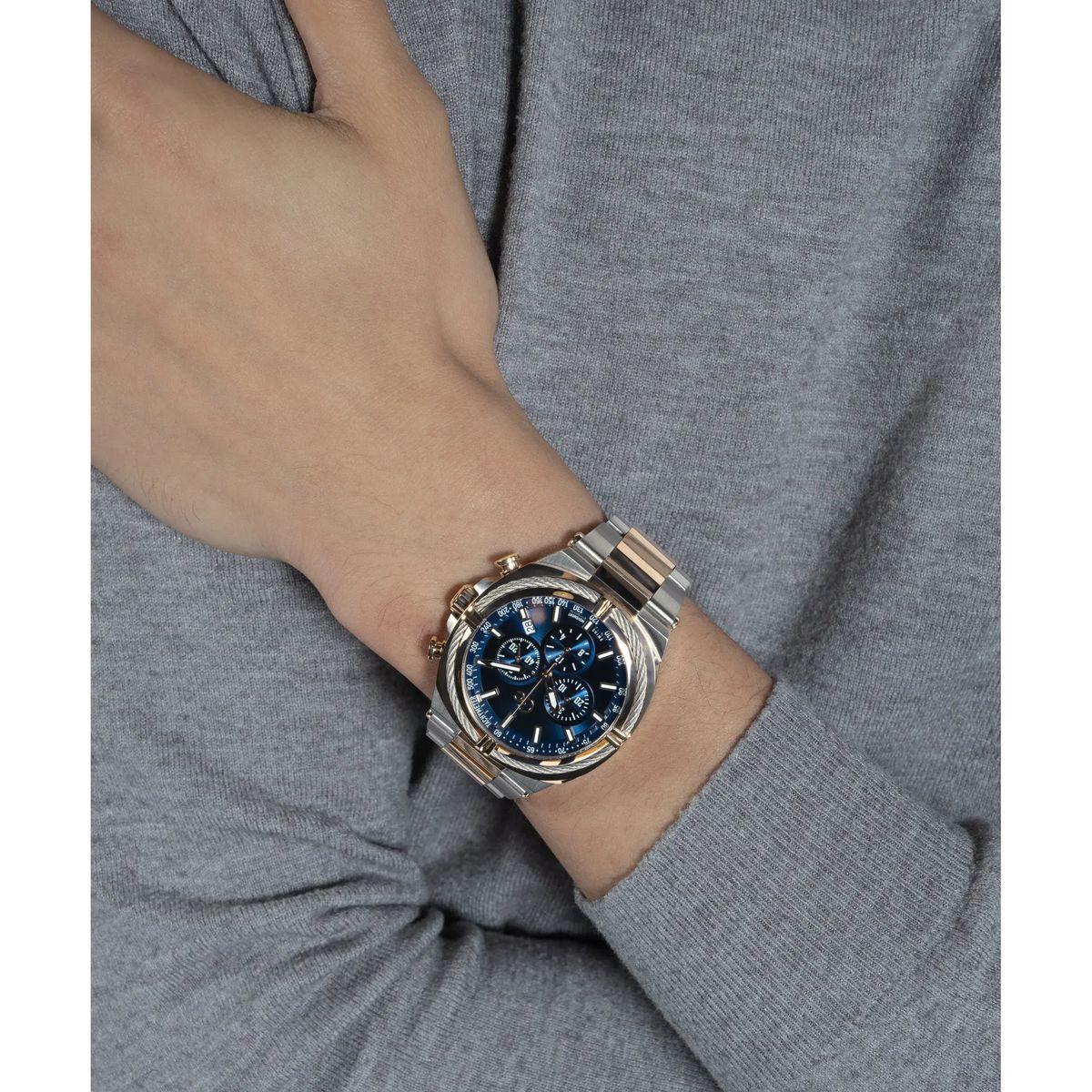 Zweifarbige Chronographen-Armbanduhr