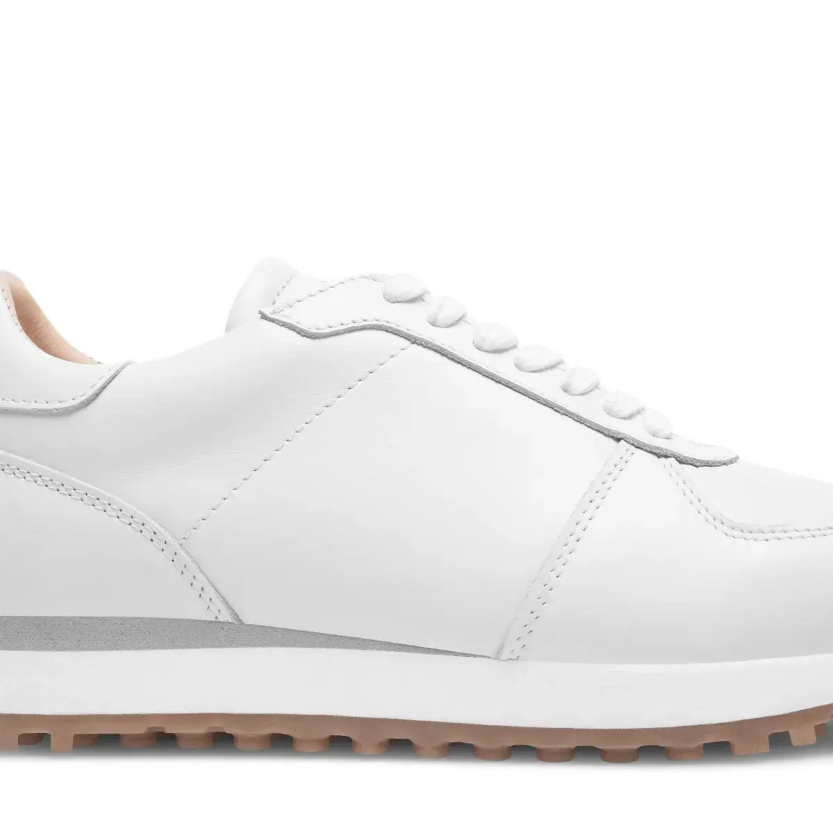 Weißer Leder Low-Top Sneaker