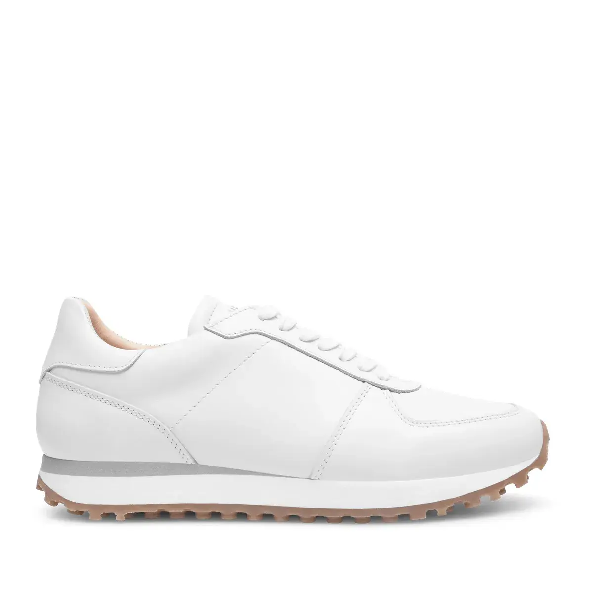 Weißer Leder Low-Top Sneaker