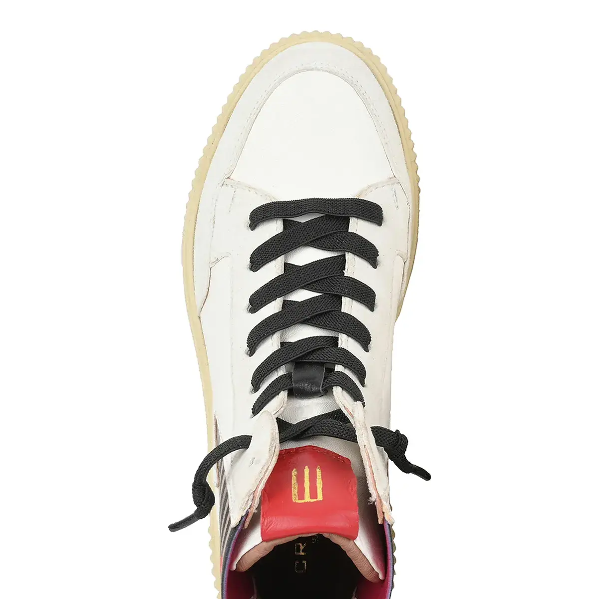 Weiße Leder High-Top Mode Sneakers