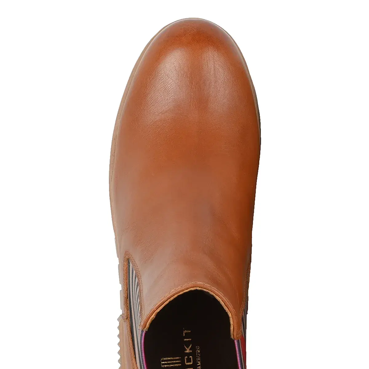 Brauner Chelsea-Plateau-Stiefel aus Leder