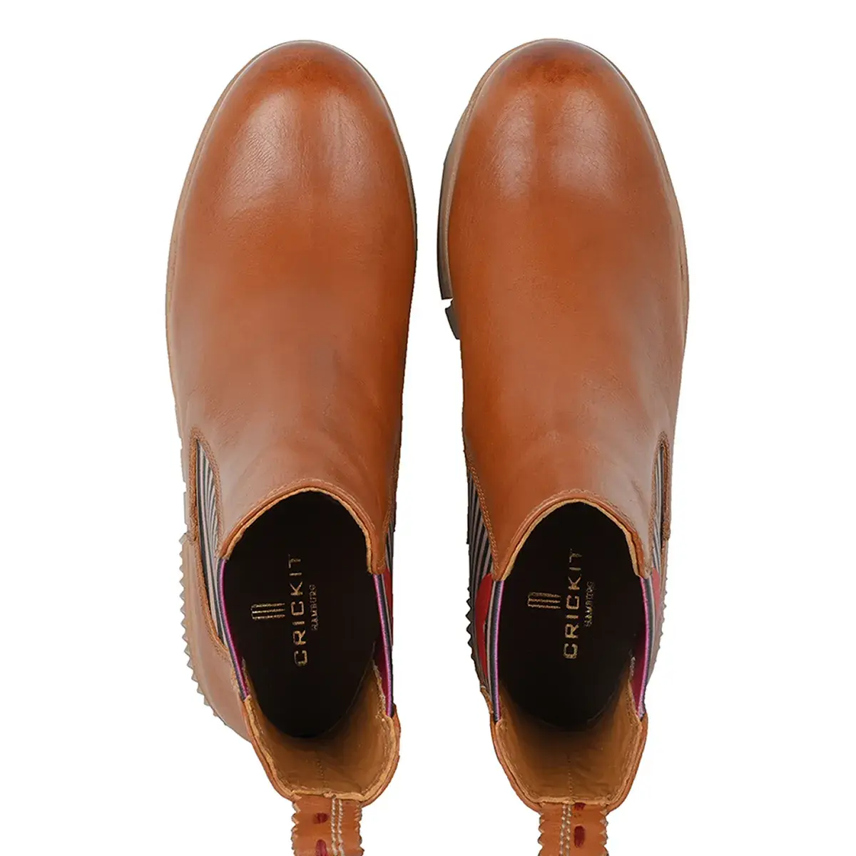 Brauner Chelsea-Plateau-Stiefel aus Leder