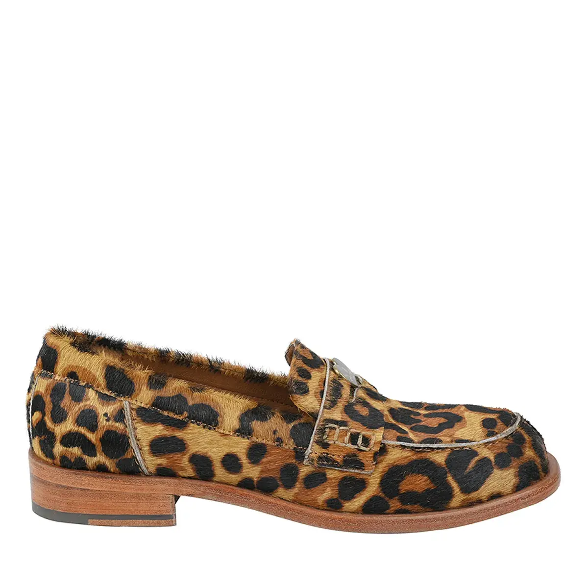 Loafer mit Leopardenmuster und Beschlägen