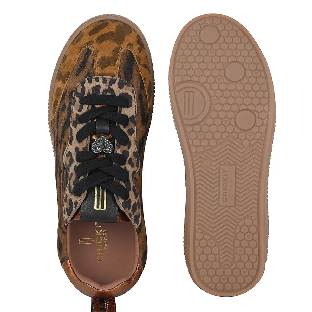 Leopardenmuster Low-Top Mode Sneaker