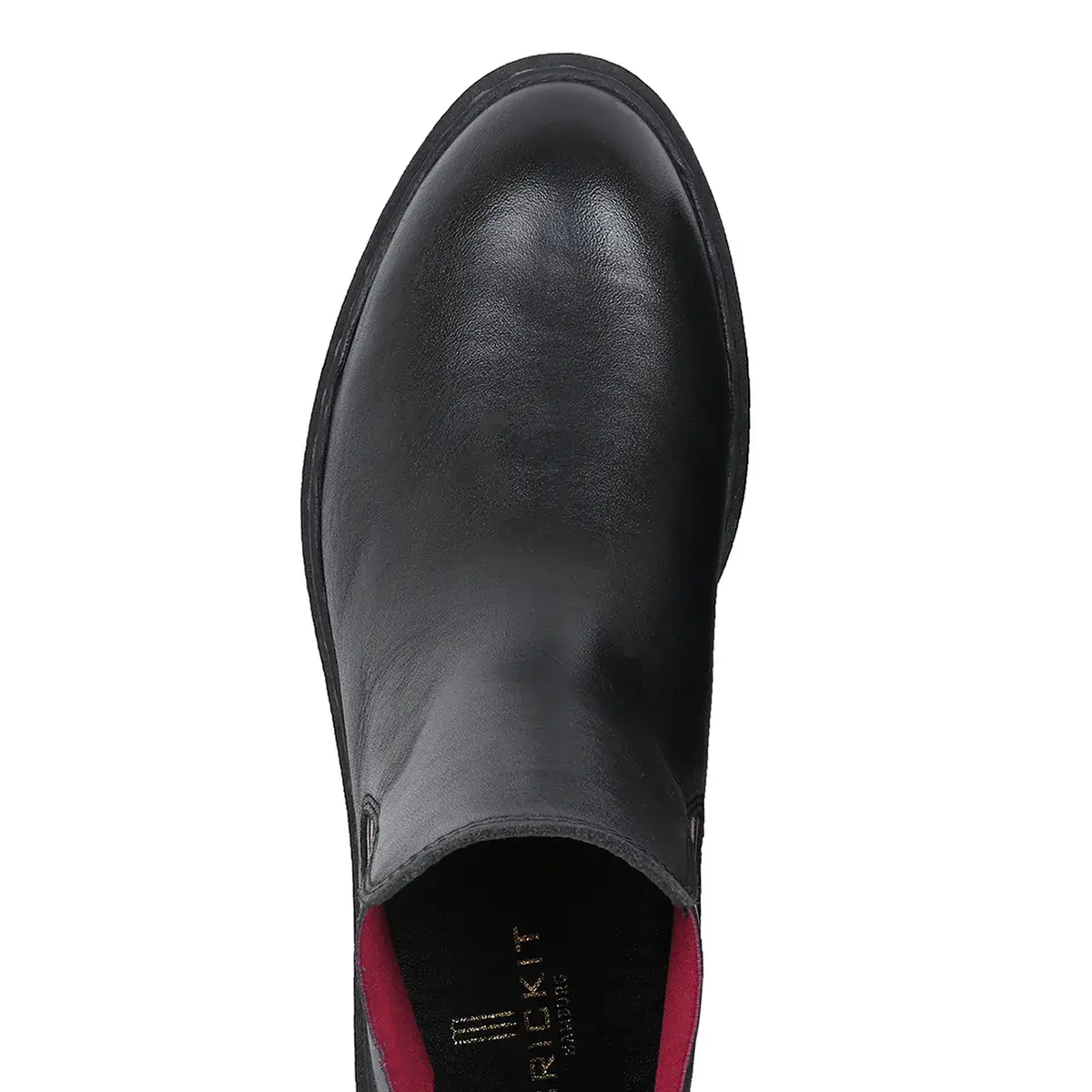 Schwarze Chelsea-Boots aus Leder mit Herzen
