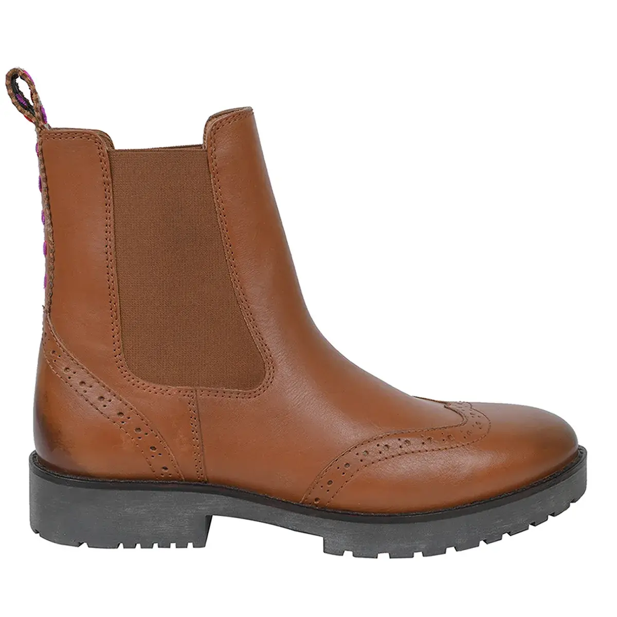 Chelsea-Lederstiefeletten mit Brogue-Details